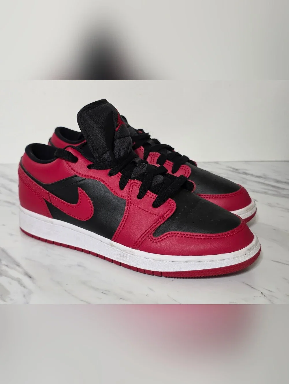 Jordan Black and Red Low-Top Sneakers